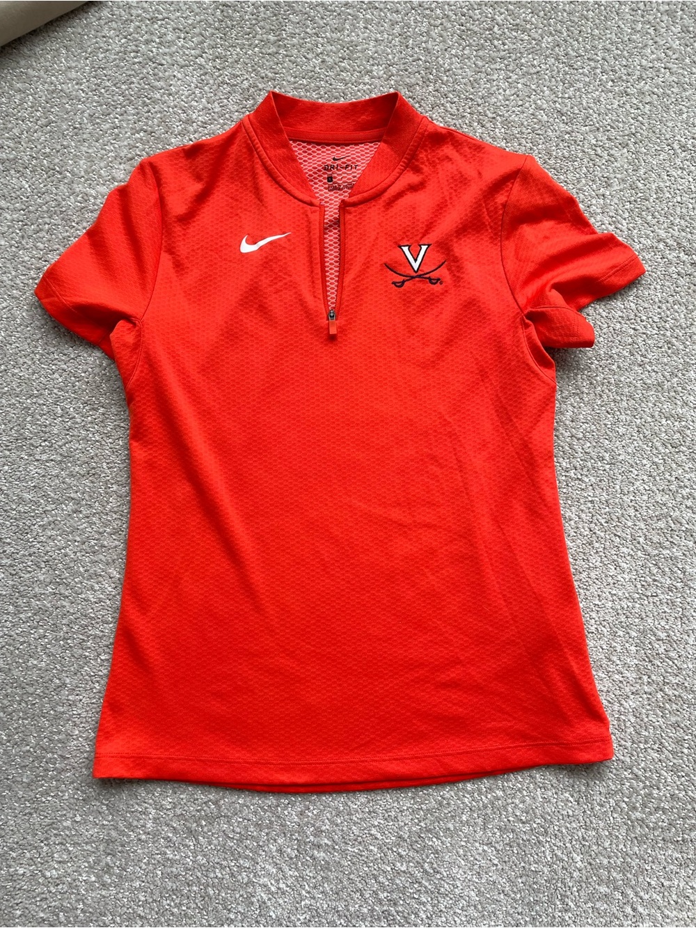Nike Dri-Fit Virginia Cavaliers (UVA) Short Sleeve Zip Athletic Top